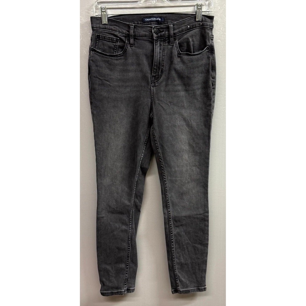 Calvin Klein Jeans Womens 8/29 Gray Denim Cotton Stretch High Rise Skinny Leg